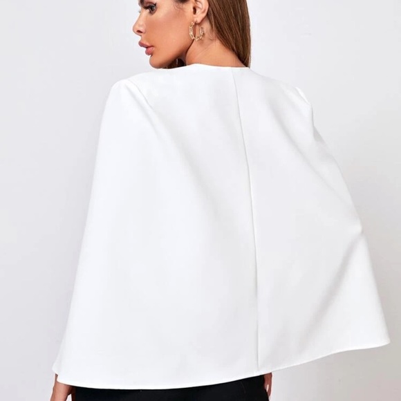 Minimalist blazer cape jacket coat dark brown - Picture 8 of 9